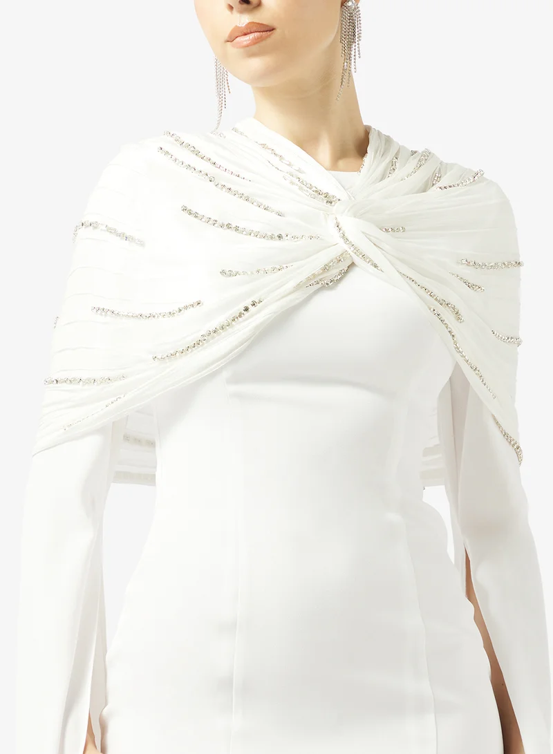 Akadia Fashion  INFINITY BOLERO EMBELLISHED CREPE DRESS for Women | Best Price UAE